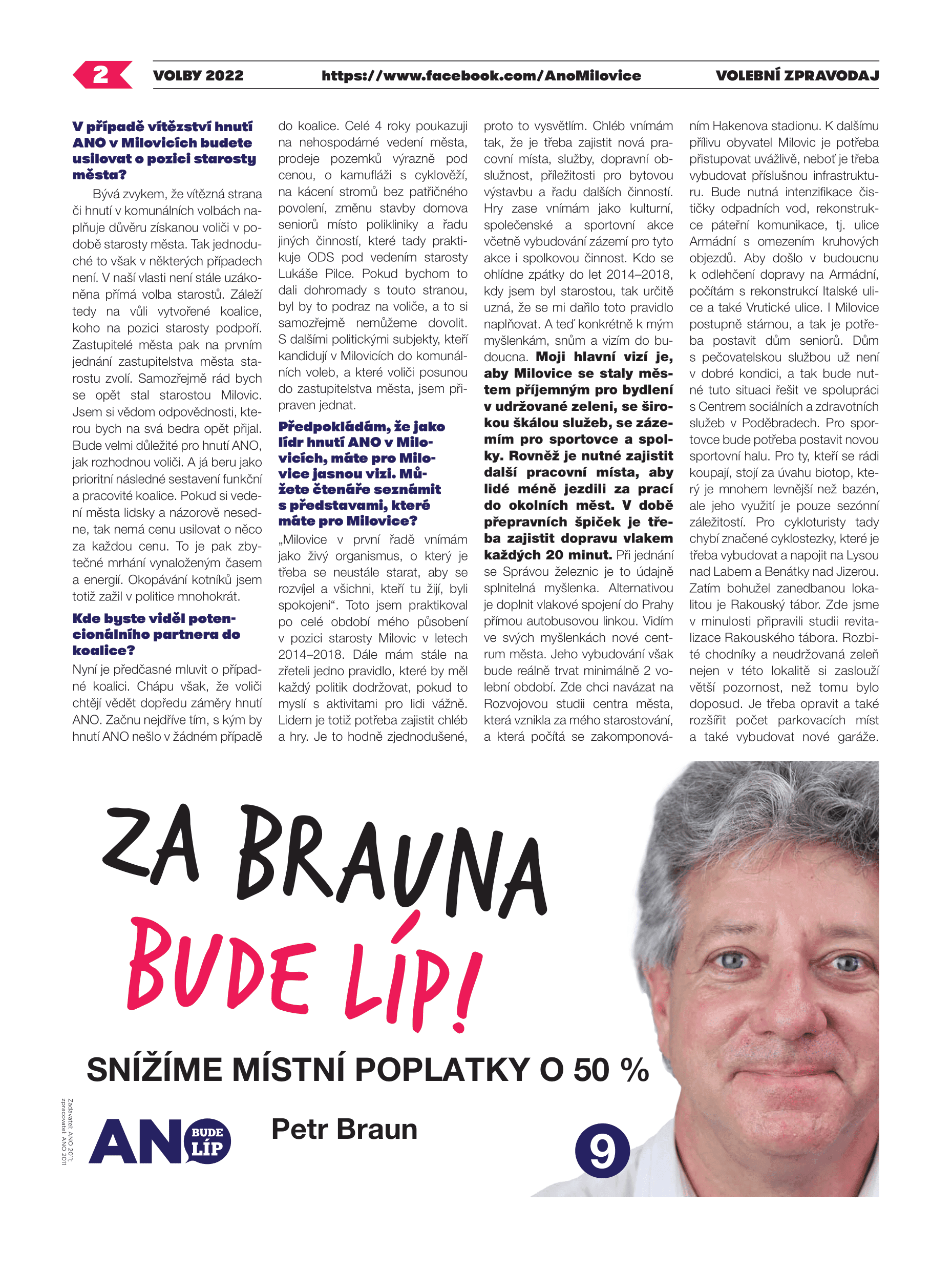 Volební noviny ANO Milovice 2022, strana 2 z 12