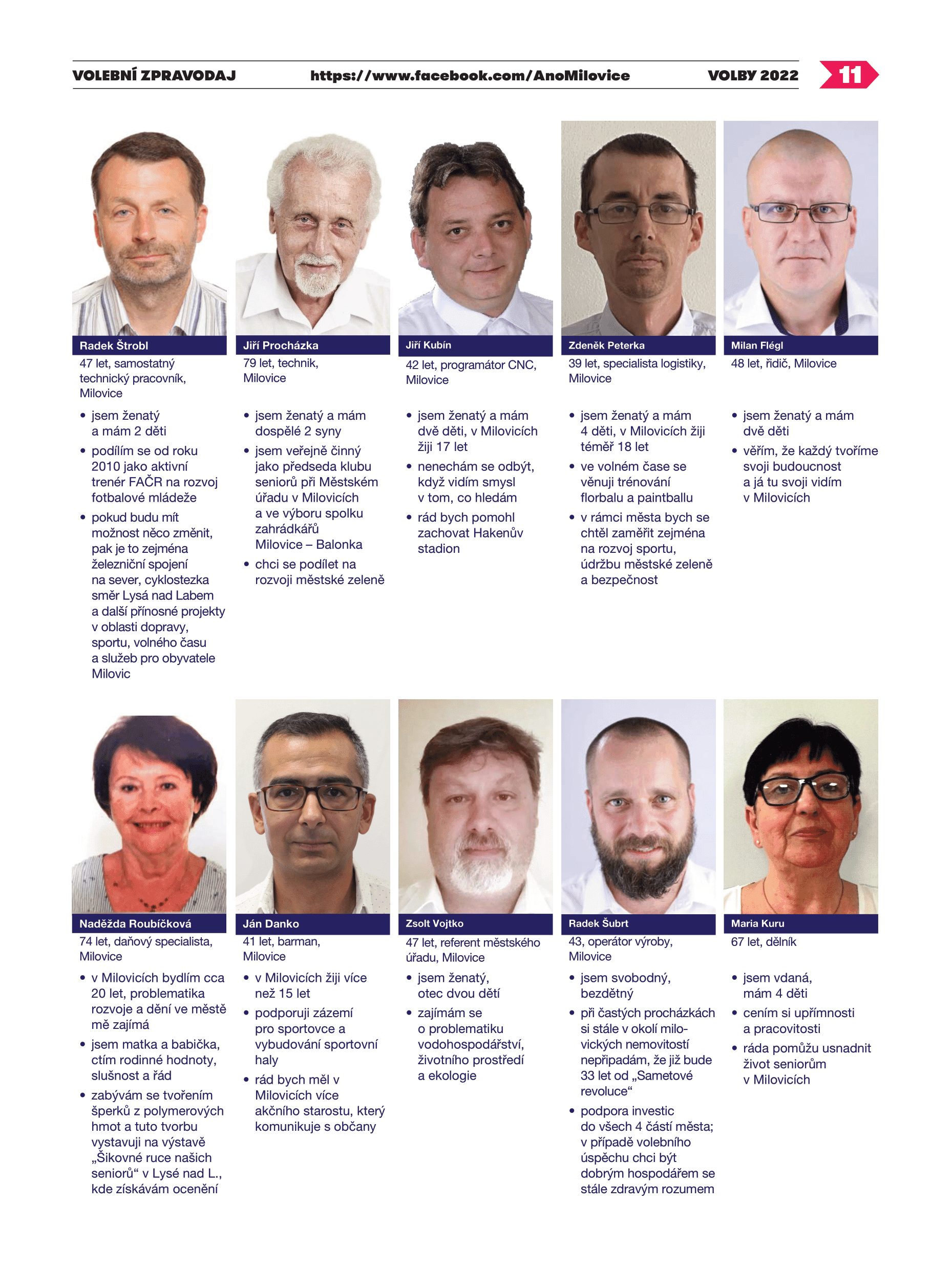 Volební noviny ANO Milovice 2022, strana 11 z 12